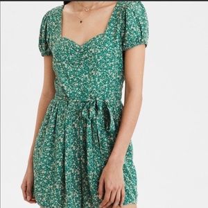 American eagle green floral romper
